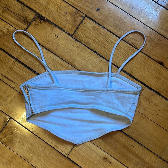 Denim Scarf Crop Top - Picture 2 of 4